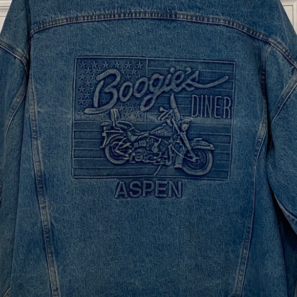 Boogie's Diner Vintage Denim Lined Jacket Aspen CO - Picture 2 of 7